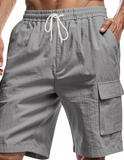 Load image into Gallery viewer, Men's Full Size Drawstring Shorts with Cargo Pockets Plus Size
