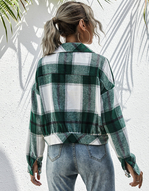 Load image into Gallery viewer, Ivy Lane Plaid Dropped Shoulder Shirt Jacket
