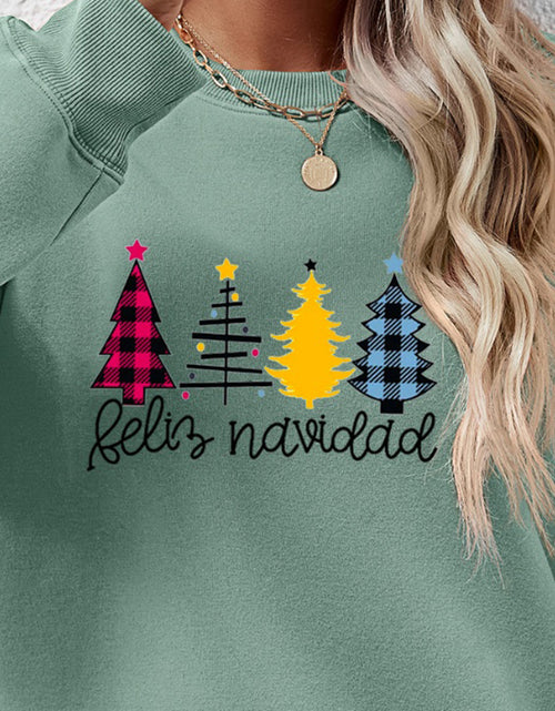 Load image into Gallery viewer, Round Neck Graphic Long Sleeve Sweatshirt
