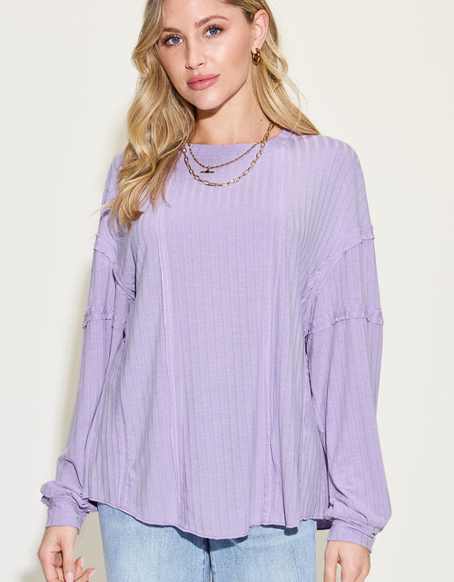 Load image into Gallery viewer, Basic Bae Full Size Ribbed Round Neck Long Sleeve T-Shirt
