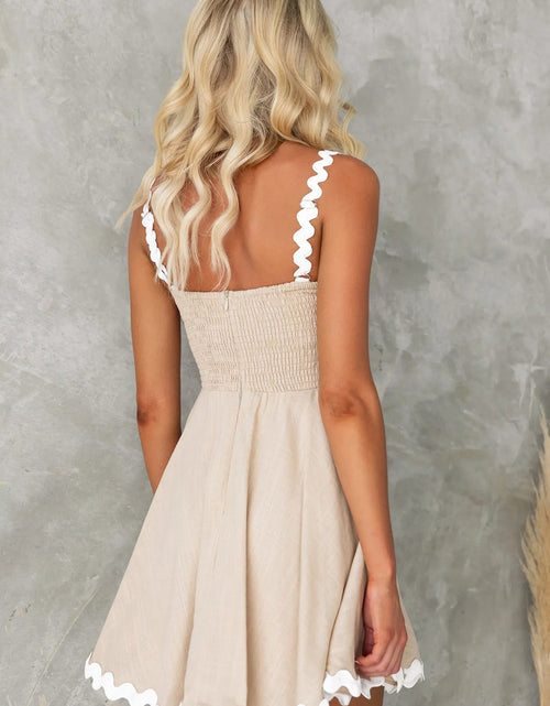 Load image into Gallery viewer, Contrast Trim Square Neck Mini Dress
