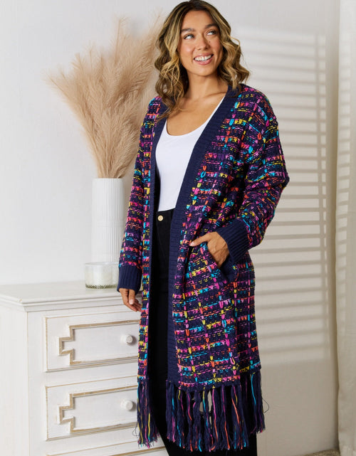 Load image into Gallery viewer, Angel Wings Fringe Hem Open Front Cardigan
