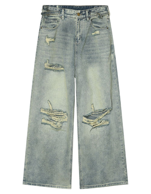 Load image into Gallery viewer, Men's Distressed Wide Leg Jeans

