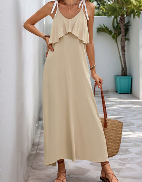 Load image into Gallery viewer, Perfee Tied Ruffled Scoop Neck Sleeveless Dress
