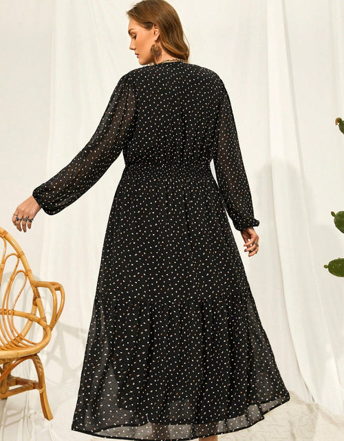Load image into Gallery viewer, Plus Size Embroidered Tassel Balloon Sleeve Dress

