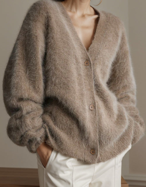 Load image into Gallery viewer, Button Up Dropped Shoulder Cardigan
