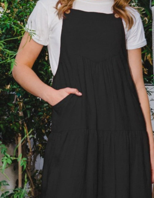 Load image into Gallery viewer, ODDI Full Size Sleeveless Tiered Midi Dress
