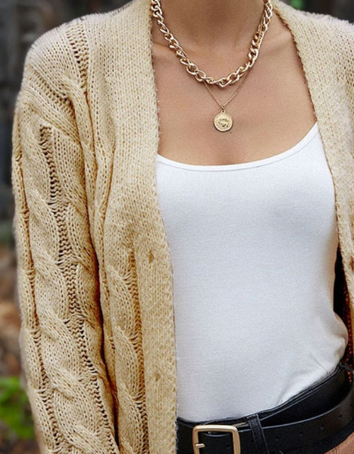 Load image into Gallery viewer, Cable-Knit Button Down Cardigan
