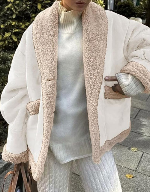 Load image into Gallery viewer, Fuzzy Collared Neck Long Sleeve Jacket
