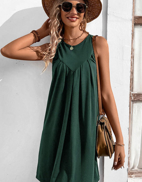 Load image into Gallery viewer, Perfee Round Neck Sleeveless Mini Dress
