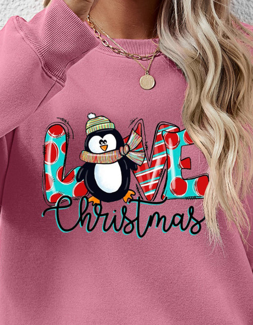Load image into Gallery viewer, LIVE CHRISTMAS Drop Shoulder Round Neck Sweatshirt
