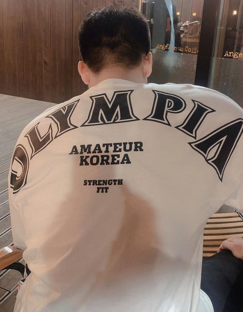 Load image into Gallery viewer, Men's Plus Size Letter Graphic Round Neck T-Shirt
