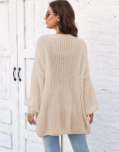 Load image into Gallery viewer, Open Front Dropped Shoulder Longline Cardigan

