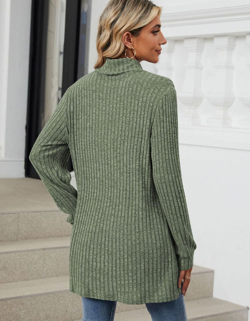 Load image into Gallery viewer, Ribbed Mock Neck Long Sleeve T-Shirt
