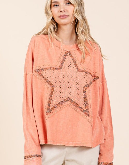 Load image into Gallery viewer, Mittoshop Mineral Wash Star Patch Long Sleeve T-Shirt
