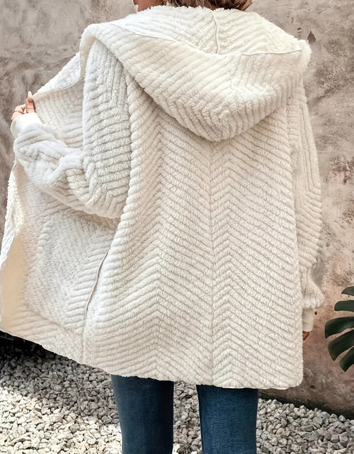Load image into Gallery viewer, Open Front Long Sleeve Hooded Fuzzy Cardigan
