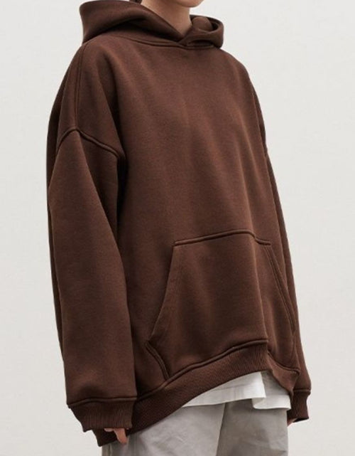 Load image into Gallery viewer, Pocketed Dropped Shoulder Long Sleeve Hoodie

