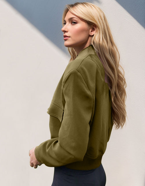 Load image into Gallery viewer, Pocketed Snap Down Baseball Collar Jacket
