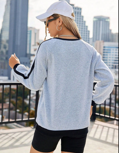 Load image into Gallery viewer, Letter Round Neck Long Sleeve Sweatshirt
