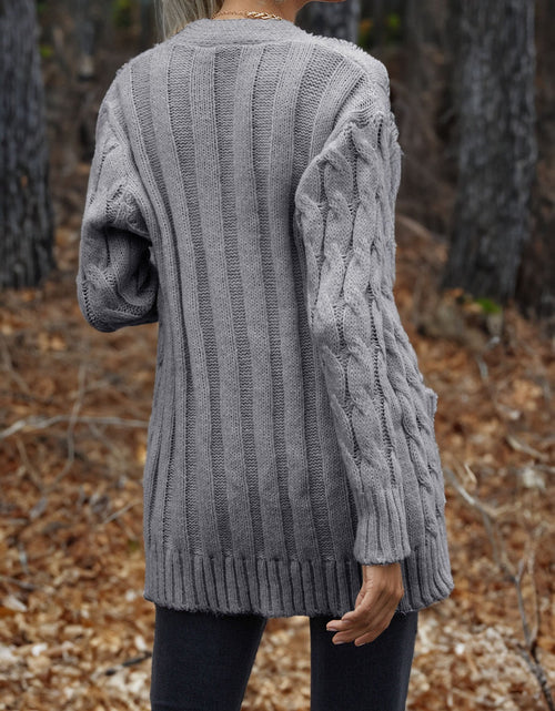 Load image into Gallery viewer, Cable-Knit Button Down Cardigan
