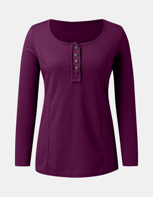 Load image into Gallery viewer, Full Size Scoop Neck Long Sleeve T-Shirt
