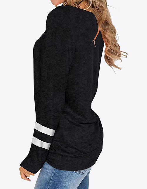 Load image into Gallery viewer, Striped Contrast Raglan Sleeve Top
