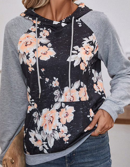 Load image into Gallery viewer, Perfee Printed Raglan Sleeve Hoodie
