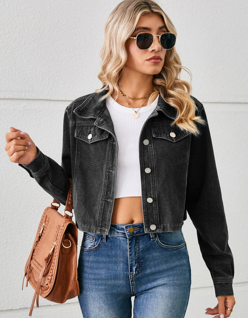 Load image into Gallery viewer, Button Up Long Sleeve Denim Jacket
