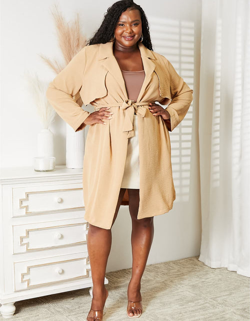 Load image into Gallery viewer, Culture Code Full Size Tied Trench Coat with Pockets
