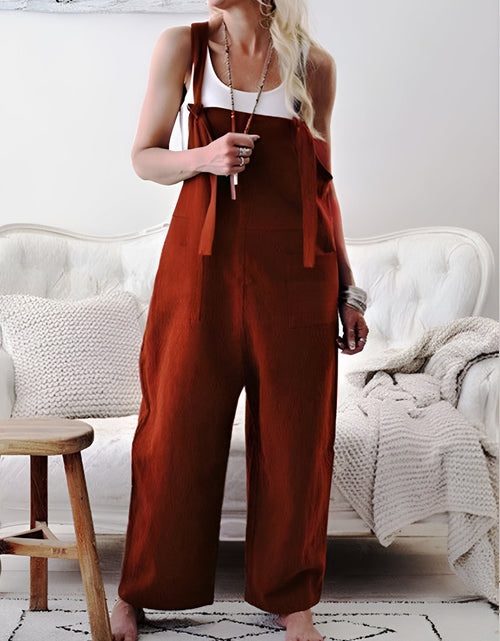 Load image into Gallery viewer, Pocketed Wide Strap Overalls
