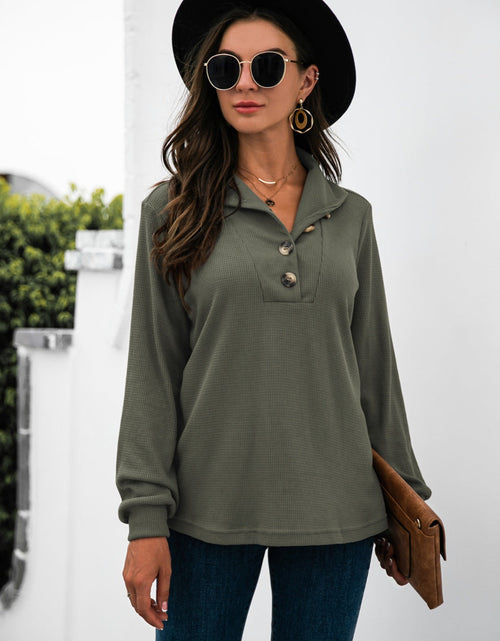 Load image into Gallery viewer, Half Button Long Sleeve T-Shirt

