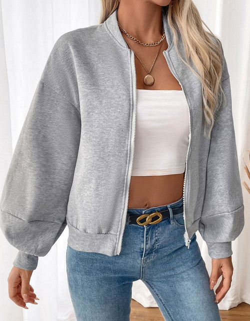 Load image into Gallery viewer, Perfee Zip Up Long Sleeve Sweatshirt

