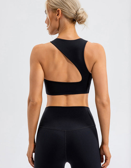 Load image into Gallery viewer, Round Neck Cutout Cropped Active Tank
