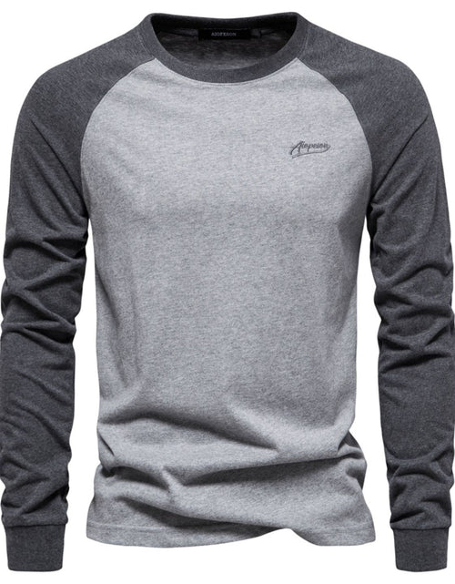 Load image into Gallery viewer, Men's Contrast Round Neck Raglan Sleeve T-Shirt
