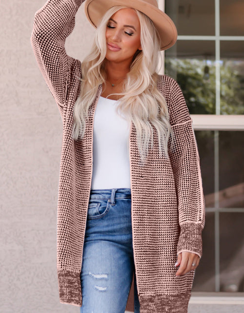 Load image into Gallery viewer, Woven Right Heathered Open Front Longline Cardigan
