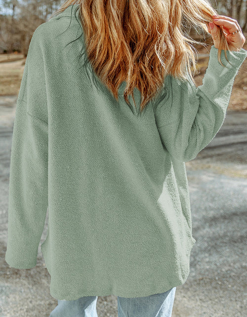 Load image into Gallery viewer, Pocketed Button Up Droppped Shoulder Jacket
