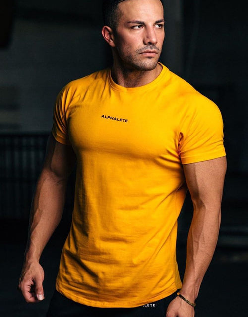 Load image into Gallery viewer, Men's Plus Size Letter Round Neck Short Sleeve T-Shirt
