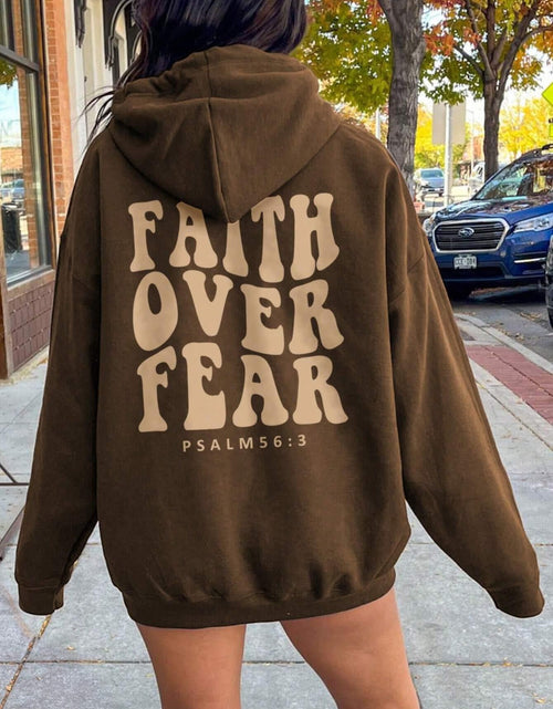 Load image into Gallery viewer, FAITH OVER FEAR Dropped Shoulder Hoodie
