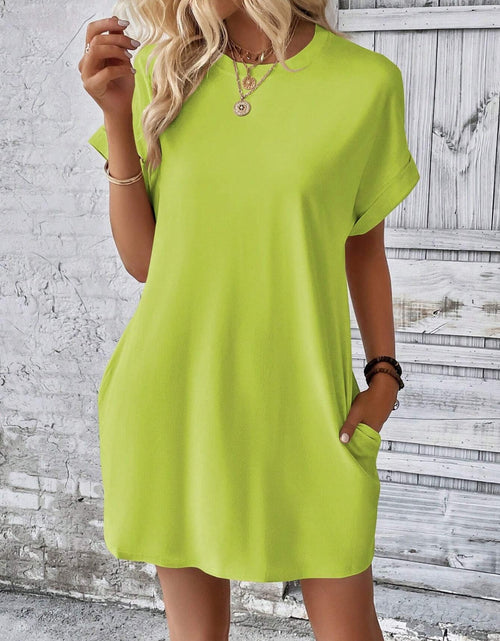 Load image into Gallery viewer, Round Neck Short Sleeve Mini Dress
