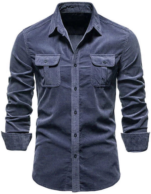 Load image into Gallery viewer, Men's Full Size Collared Neck Button Down Shirt with Chest Pockets Plus Size
