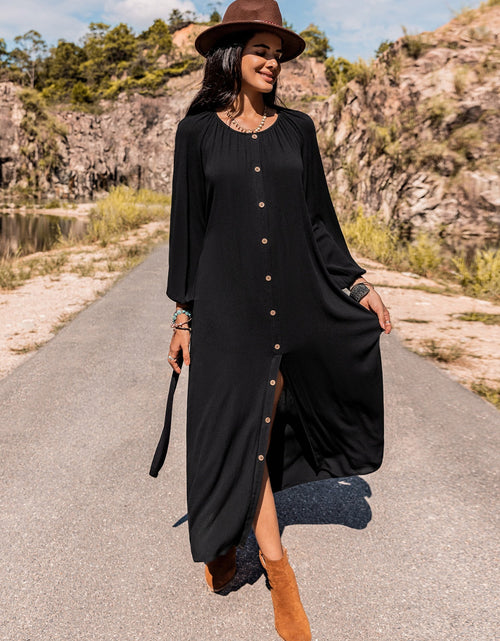 Load image into Gallery viewer, Long Sleeve Round Neck Dress
