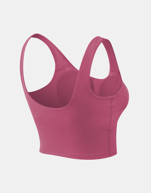 Load image into Gallery viewer, Cropped Scoop Neck Active Tank Top
