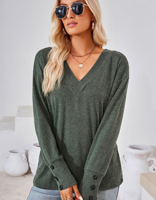 Load image into Gallery viewer, V-Neck Dropped Shoulder T-Shirt
