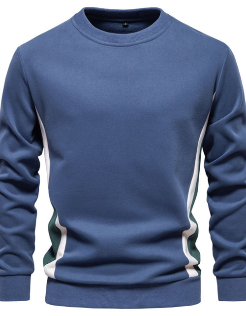 Load image into Gallery viewer, Men's Side Striped Contrast Round Neck Sweatshirt
