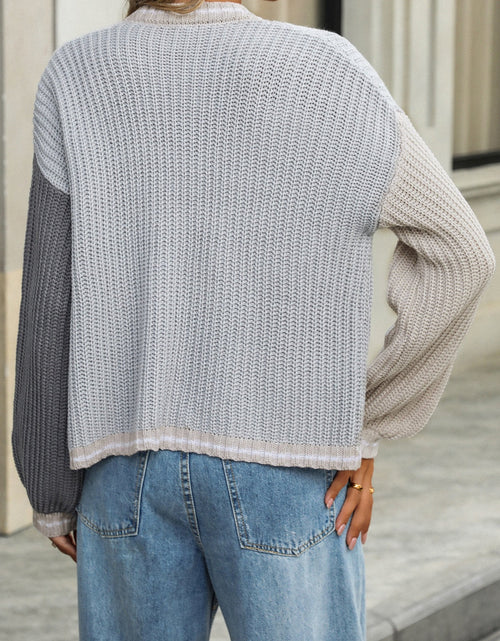 Load image into Gallery viewer, Contrast Open Front Long Sleeve Cardigan

