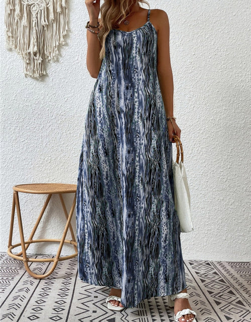 Load image into Gallery viewer, Full Size Printed Scoop Neck Maxi Cami Dress

