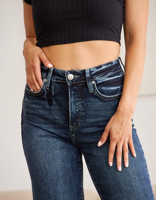 Load image into Gallery viewer, RFM Full Size Tummy Control High Waist Raw Hem Jeans
