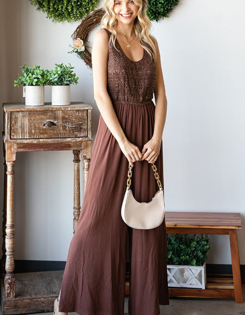 Load image into Gallery viewer, First Love Tie Back Sleeveless Slit Wide Leg Jumpsuit
