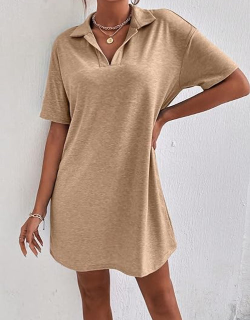 Load image into Gallery viewer, Johnny Collar Short Sleeve Polo Dress
