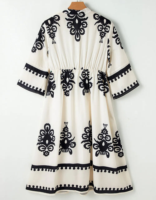 Load image into Gallery viewer, Printed Half Sleeve Knee Length Dress
